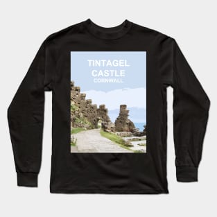 Tintagel Cornwall. Cornish gift Travel location poster Long Sleeve T-Shirt